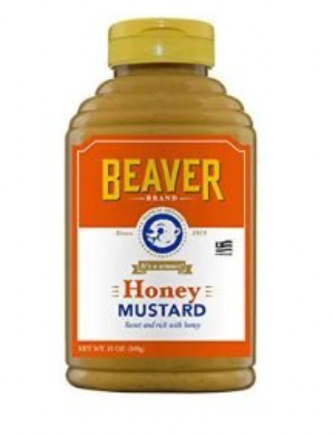 Beaver Sweet Honey Mustard, 13 Oz Squeeze Bottle (Pack of 6)