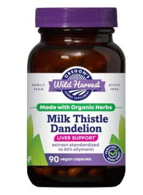 Oregon's Wild Harvest, Certified Organic Milk Thistle Dandelion Capsules